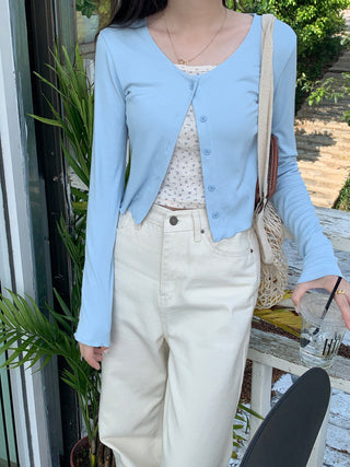 navel ruffle sun shirt