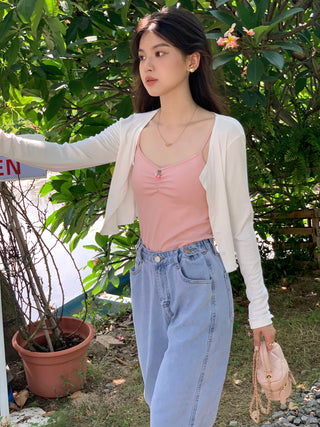 navel ruffle sun shirt