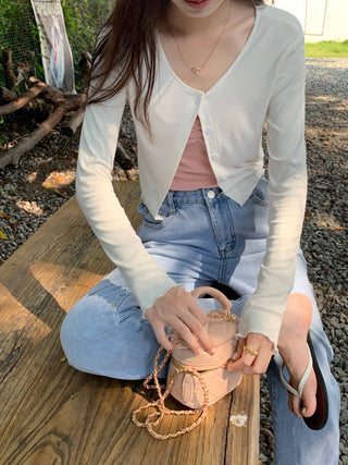 navel ruffle sun shirt