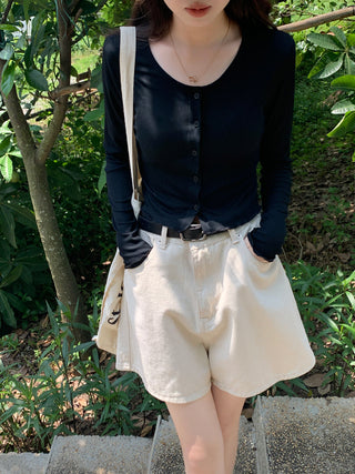 navel ruffle sun shirt