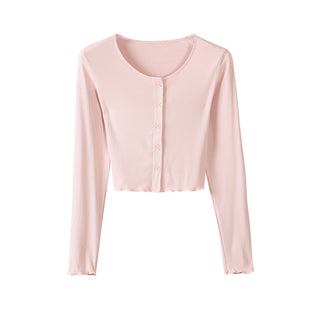 navel ruffle sun shirt