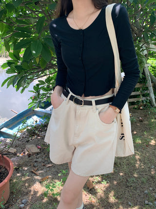 navel ruffle sun shirt