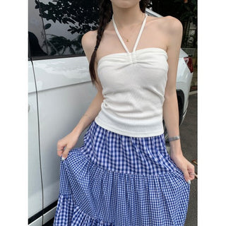 beaded striped halter top