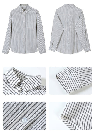 striped cream shirt top