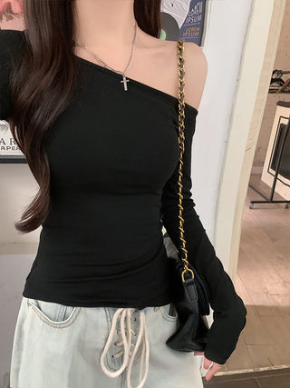 irregular shoulder autumn tee