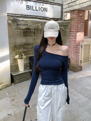 irregular shoulder autumn tee