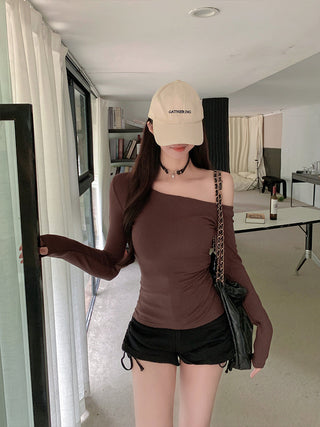 irregular shoulder autumn tee