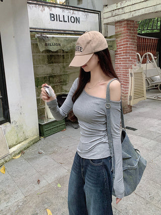 irregular shoulder autumn tee