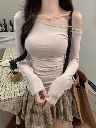 irregular shoulder autumn tee