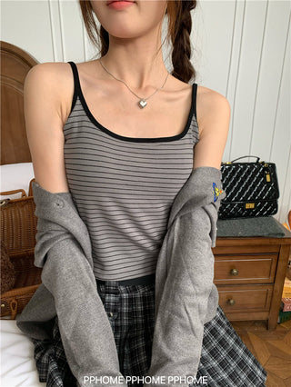 striped U-neck camisole