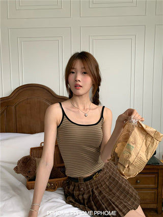 striped U-neck camisole