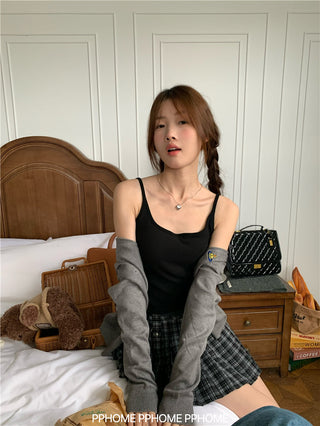 striped U-neck camisole