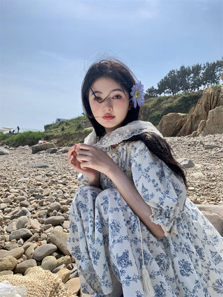 pleated lace-up doll dress