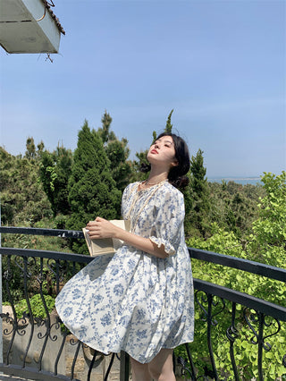 pleated lace-up doll dress