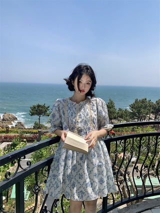 pleated lace-up doll dress