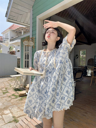 pleated lace-up doll dress