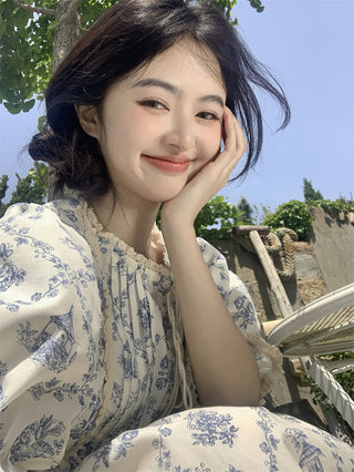 pleated lace-up doll dress