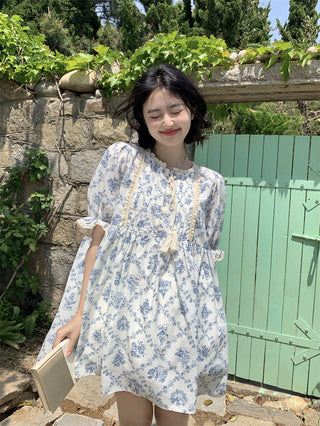 pleated lace-up doll dress