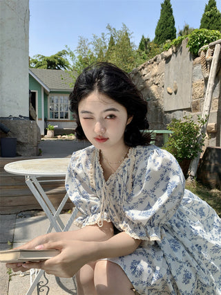 pleated lace-up doll dress