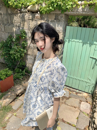 pleated lace-up doll dress