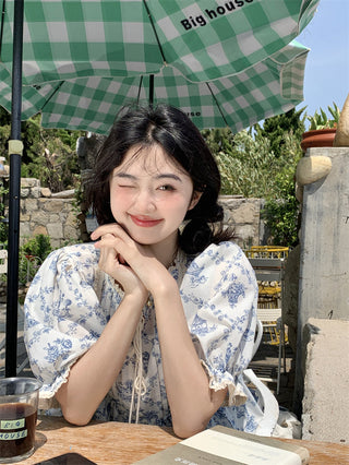 pleated lace-up doll dress