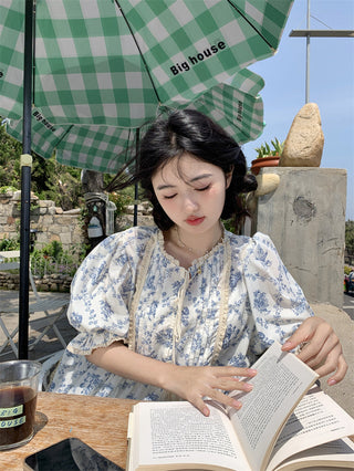 pleated lace-up doll dress