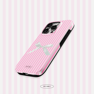 Coquette Pink Striped iPhone Case