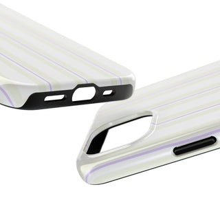Cream and Lilac Striped iPhone Case