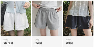 [3 colors] Elastic waist shorts