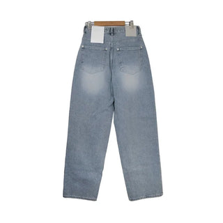 Washed wide denim pants