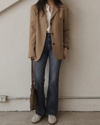 Semi-bootcut denim pants