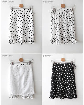 Polka dot midi skirt