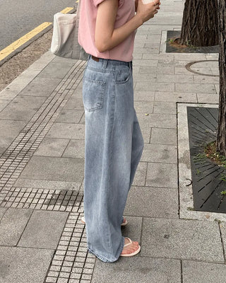 Summer wide denim pants