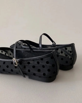 Mesh Dot Meriyane Flat Shoes