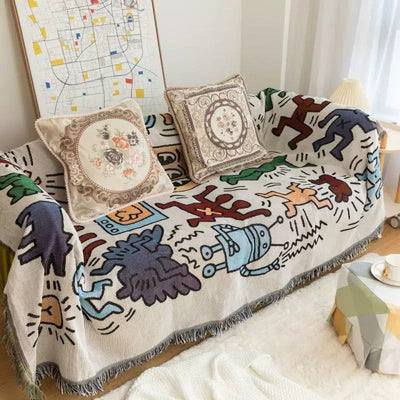 Retro Art Throw Blanket