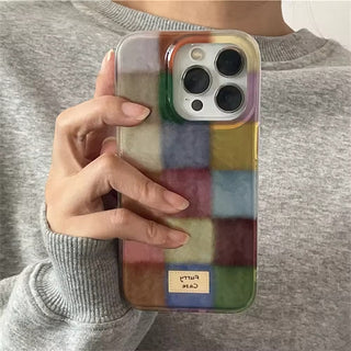 Retro Color Block iPhone Case