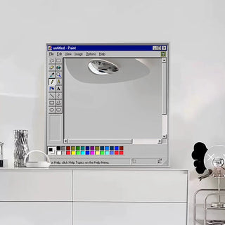 Gray Retro Nostalgia Wall Mirror