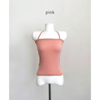 Y2K Summer Ribbon Halter Neck Cropped Layered Sleeveless