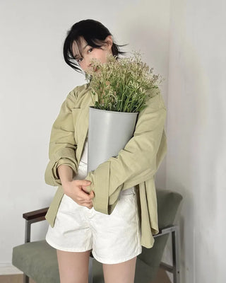 3.5-length cotton shorts