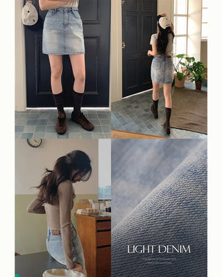 (Skort) Denim Skirt Pants - 4 sizes