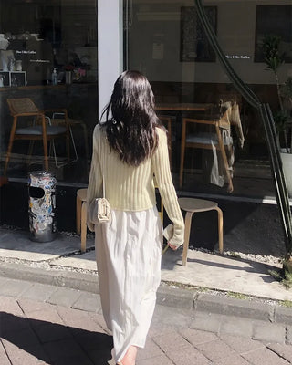 Daily elastic waist skirt