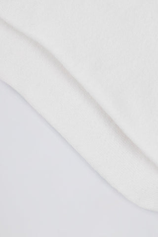 Ribbed Half-Crew Socks in White
