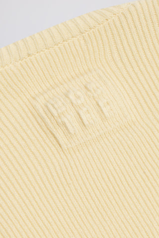 Ribbed-Knit Cropped Shrug in Lemon