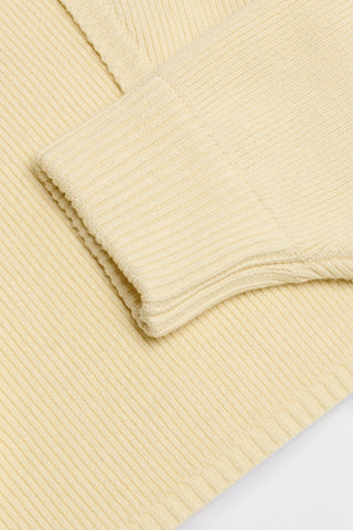Ribbed-Knit Cropped Shrug in Lemon