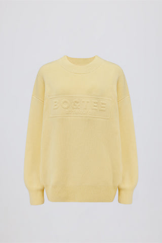 Ribbed Knit Oversized Jumper in Lemon
