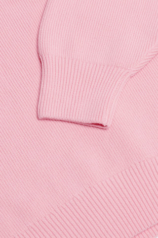 Ribbed Knit Oversized Jumper in Pale Pink