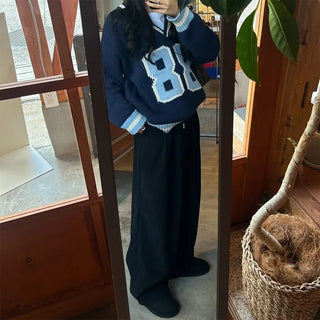 88 V-neck bicolor knit