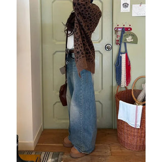 Leopard print oversized cardigan