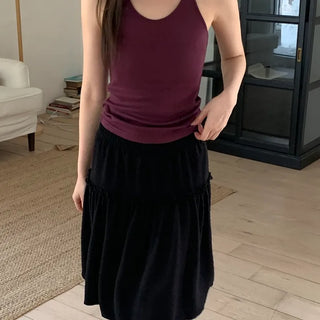 Halter layered modal tank top inner sleeveless basic sleeveless t-shirt