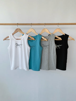 Horse graphic sleeveless t-shirt horse print tank top